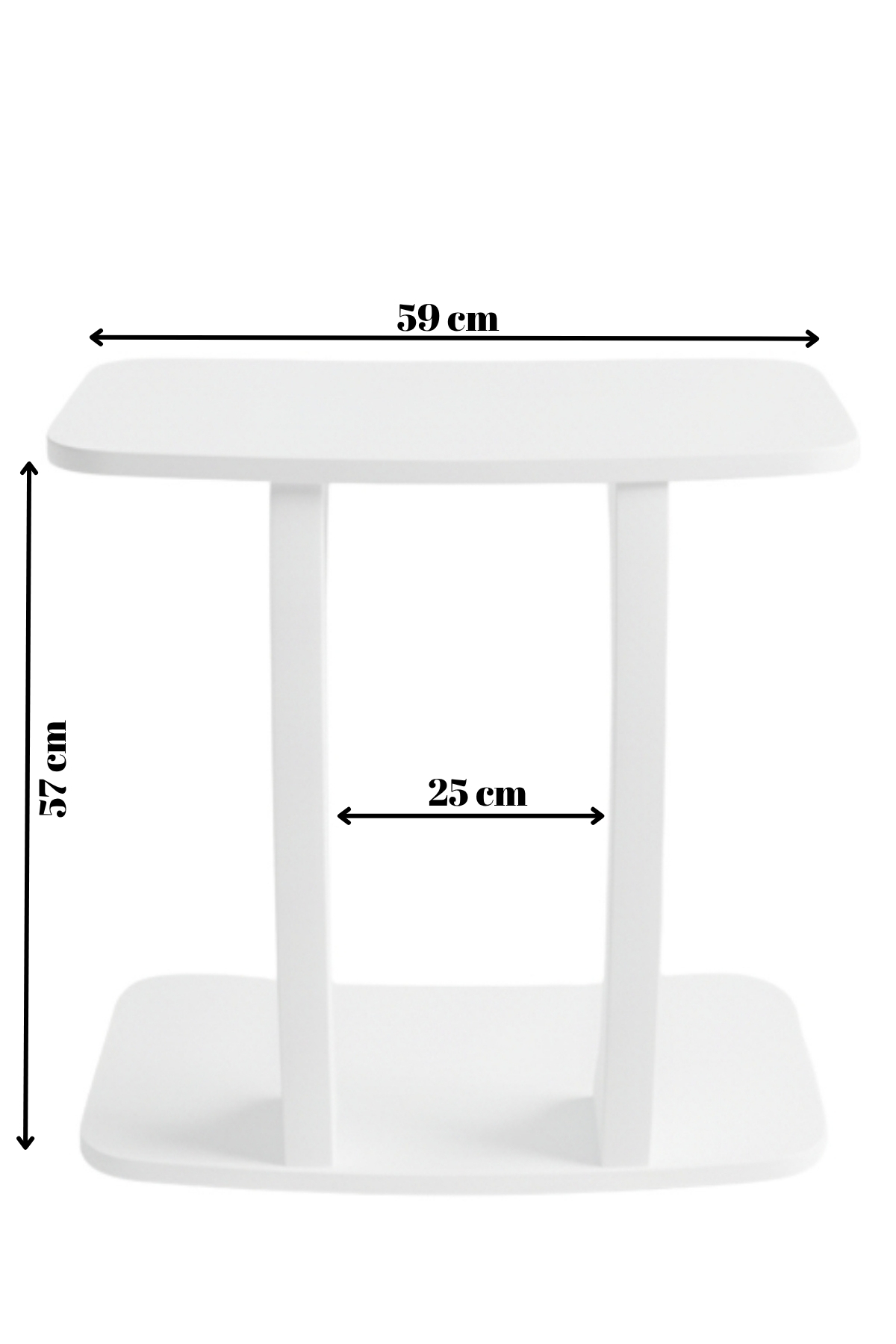 Table d’Appoint Rectangulaire en Forme C avec Roulettes – Blanc, Table Laptop