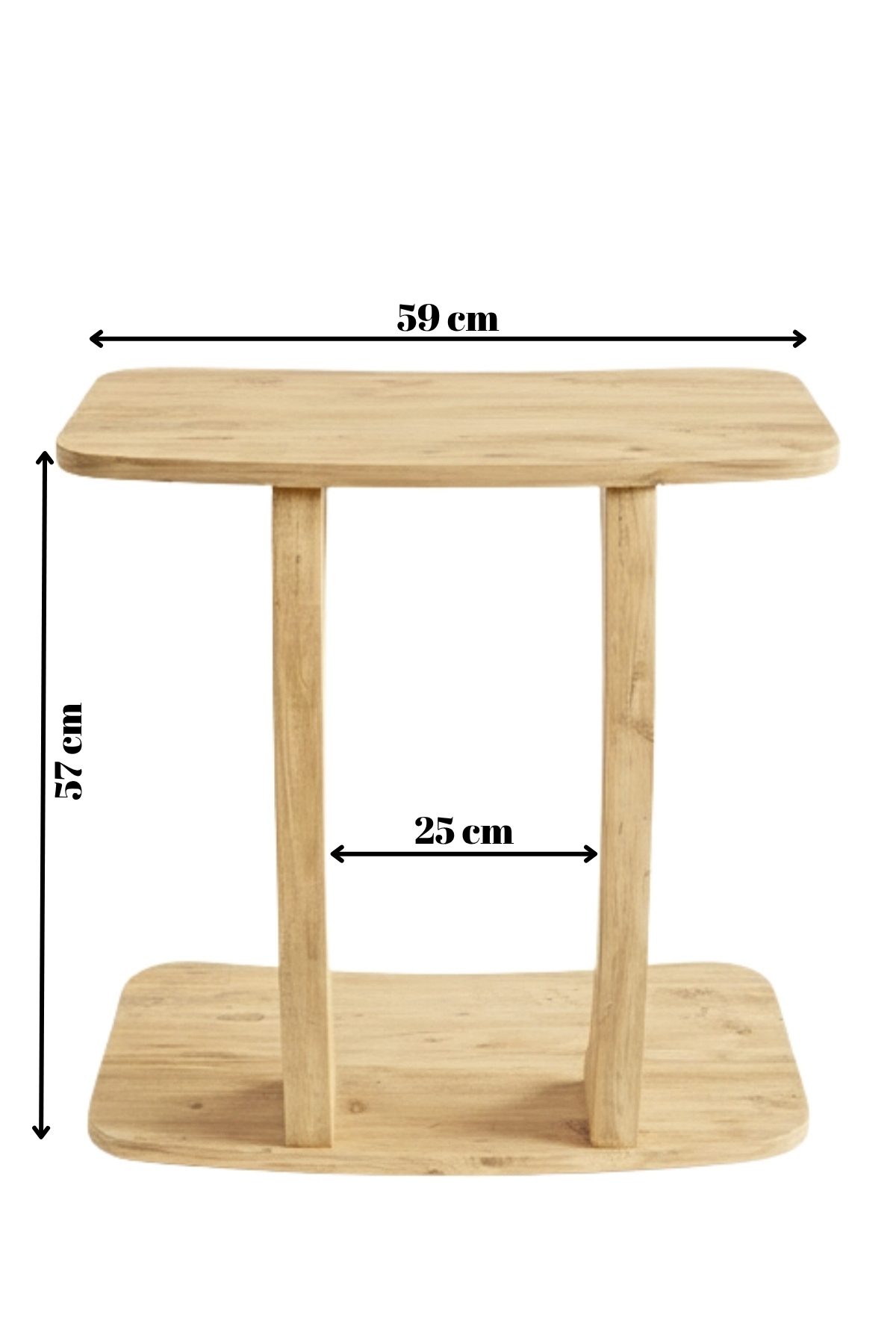 Table d’Appoint Rectangulaire en Forme C avec Roulettes – Pin Atlantique, Table Laptop