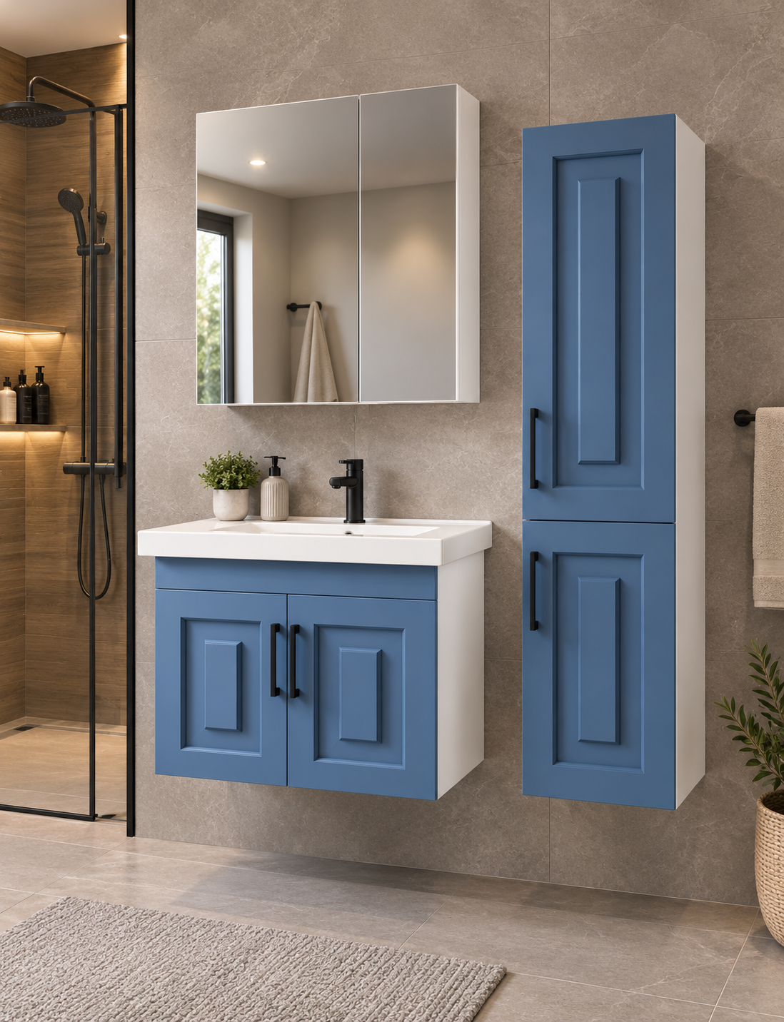 80 cm Setra Blue Bathroom Vanity Cabinet