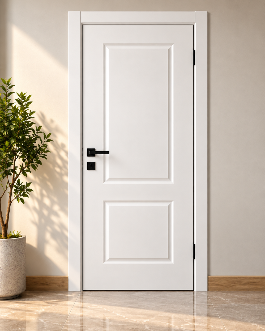 Porte Intérieure en Composite – Blanche, Modèle I02