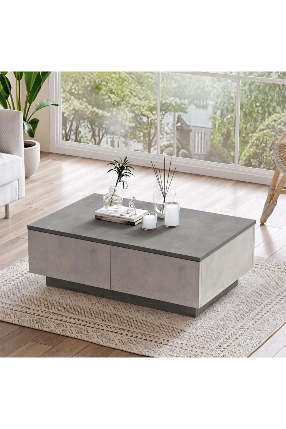 Arya Table basse 2 Avec portes Béton-taş ARY17-GT