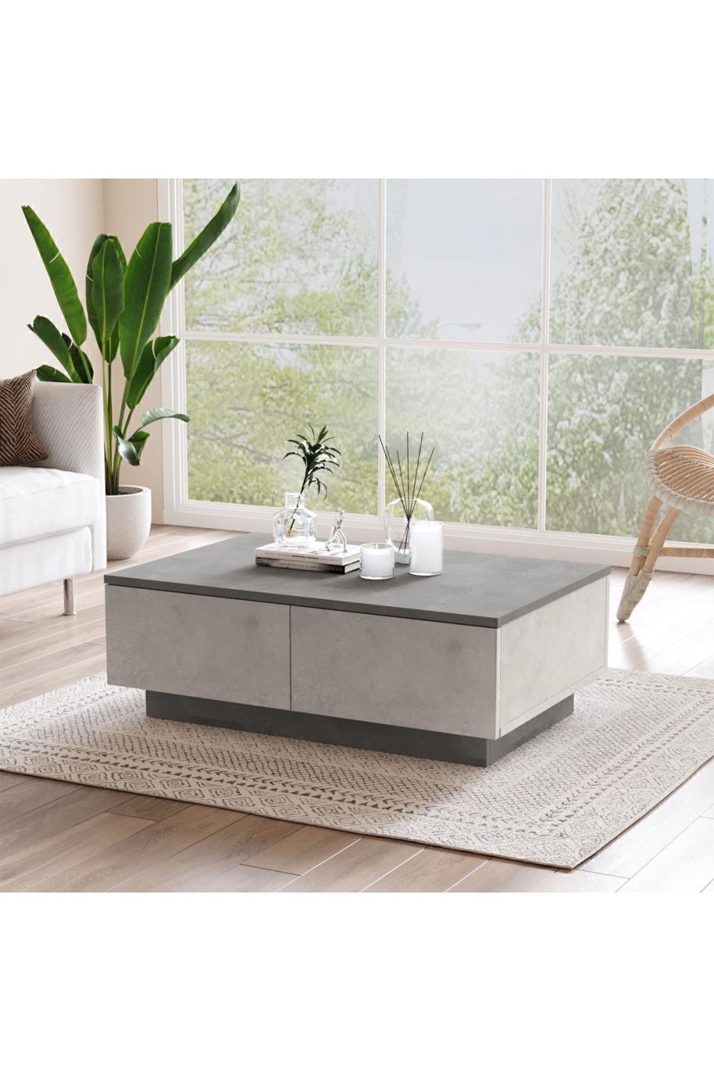 Arya Table basse 2 Avec portes Béton-taş ARY17-GT