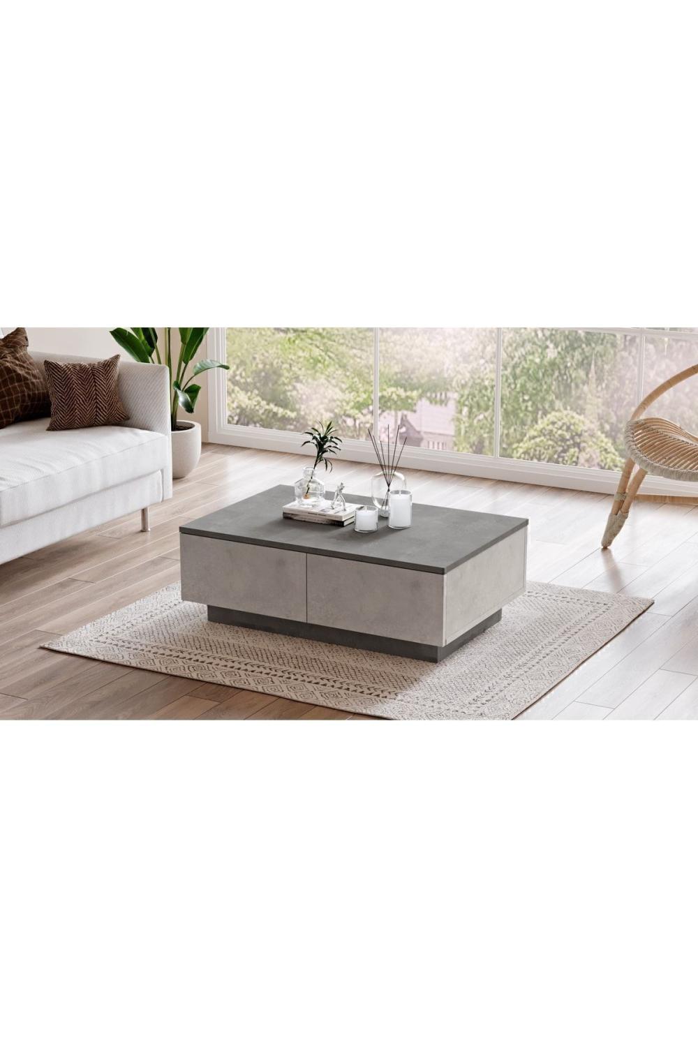 Arya Table basse 2 Avec portes Béton-taş ARY17-GT
