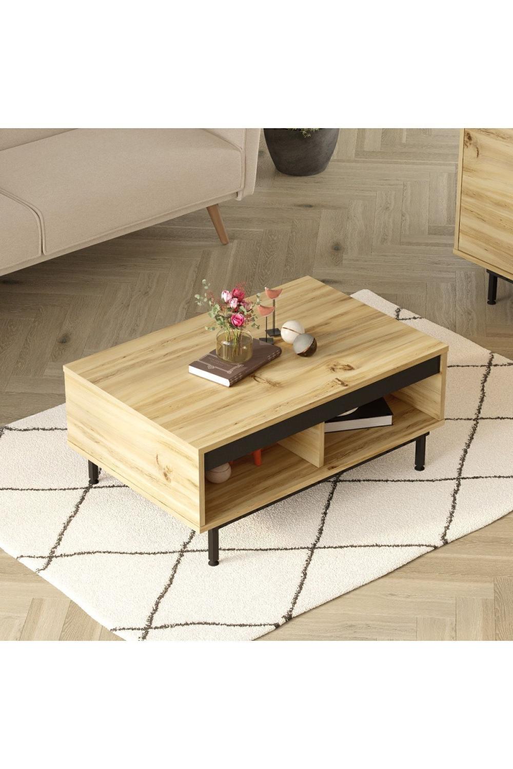 Arya Table basse Métal Sur pieds Keçe-Noir ARY29-KL