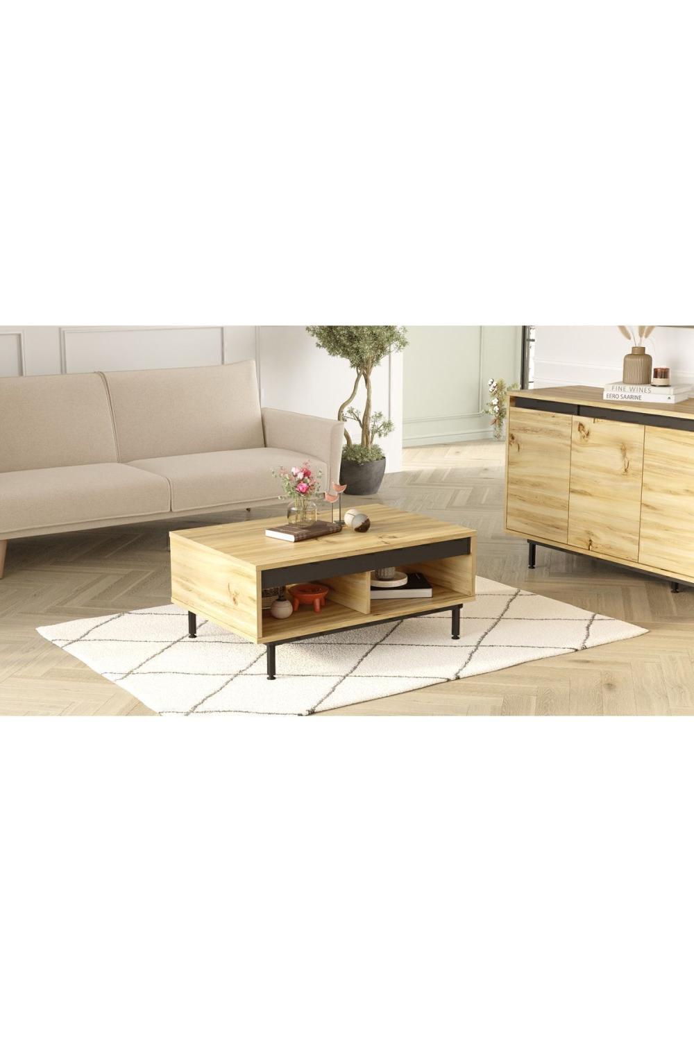 Arya Table basse Métal Sur pieds Keçe-Noir ARY29-KL