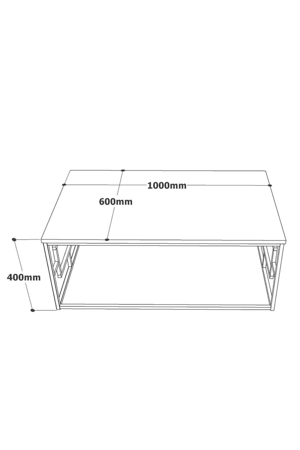 Table Basse Atlantis avec Structure Métallique Dorée – Effet Marbre ATL12-GE