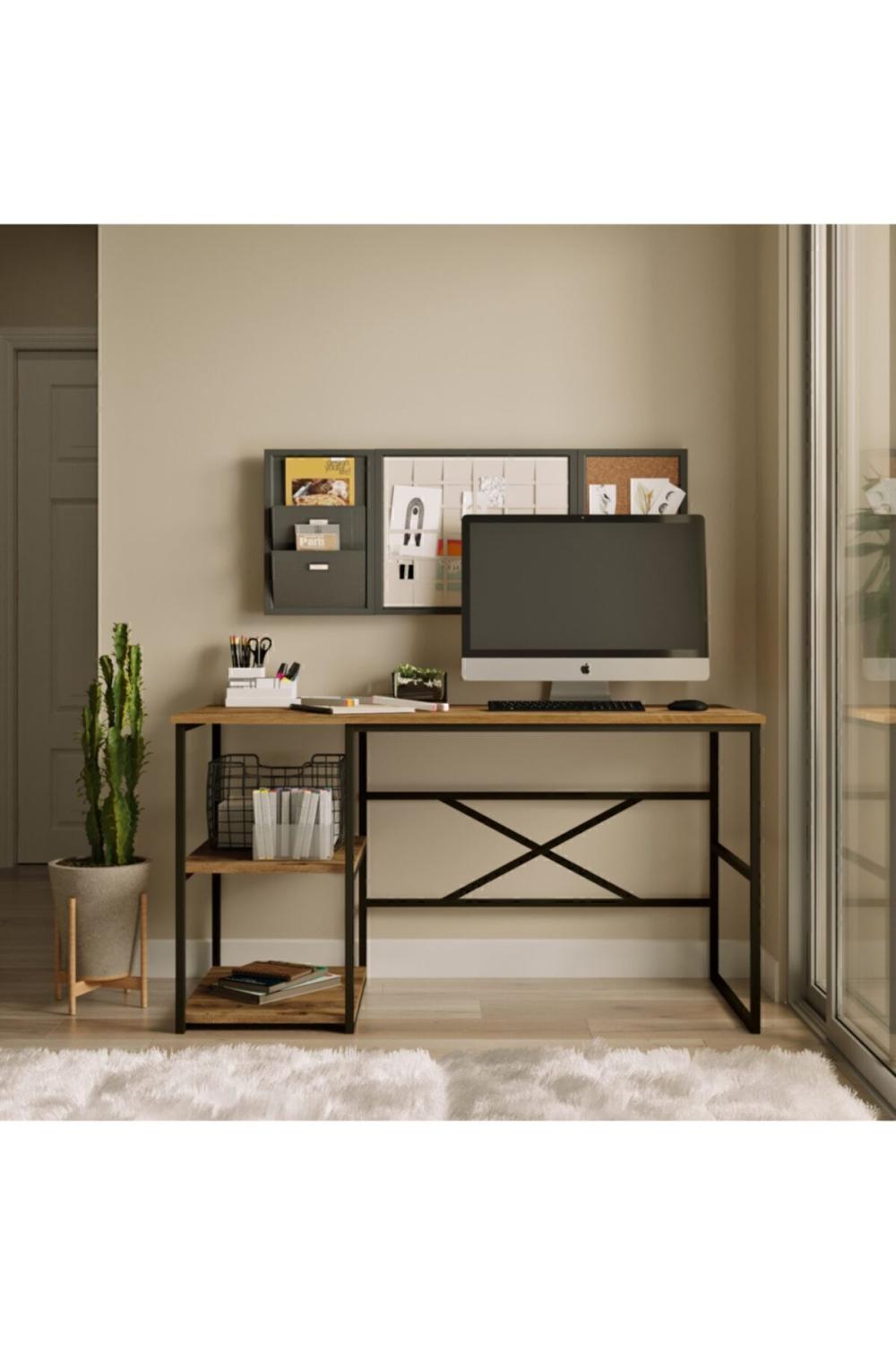 Atlantis 140cm Métal Bureau À étagères ATL26-A Pin