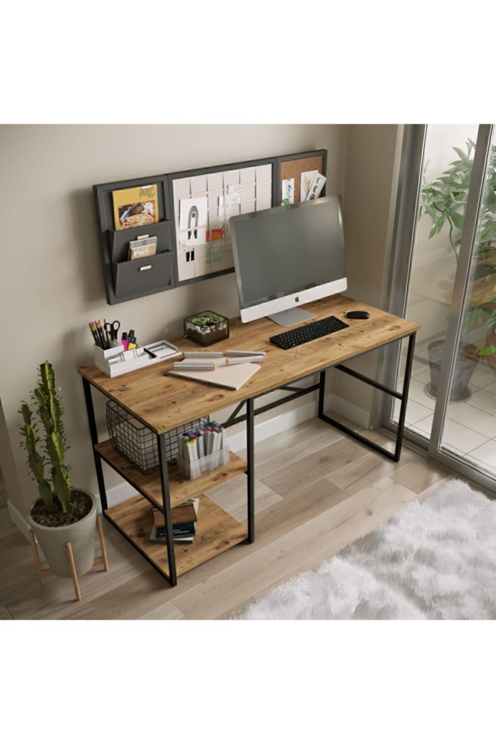 Atlantis 140cm Métal Bureau À étagères ATL26-A Pin