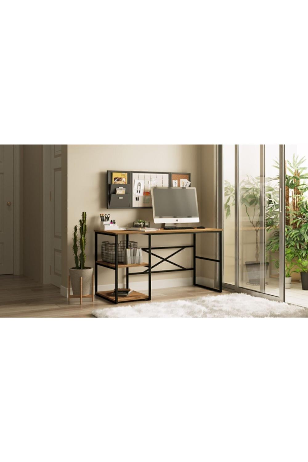 Atlantis 140cm Métal Bureau À étagères ATL26-A Pin