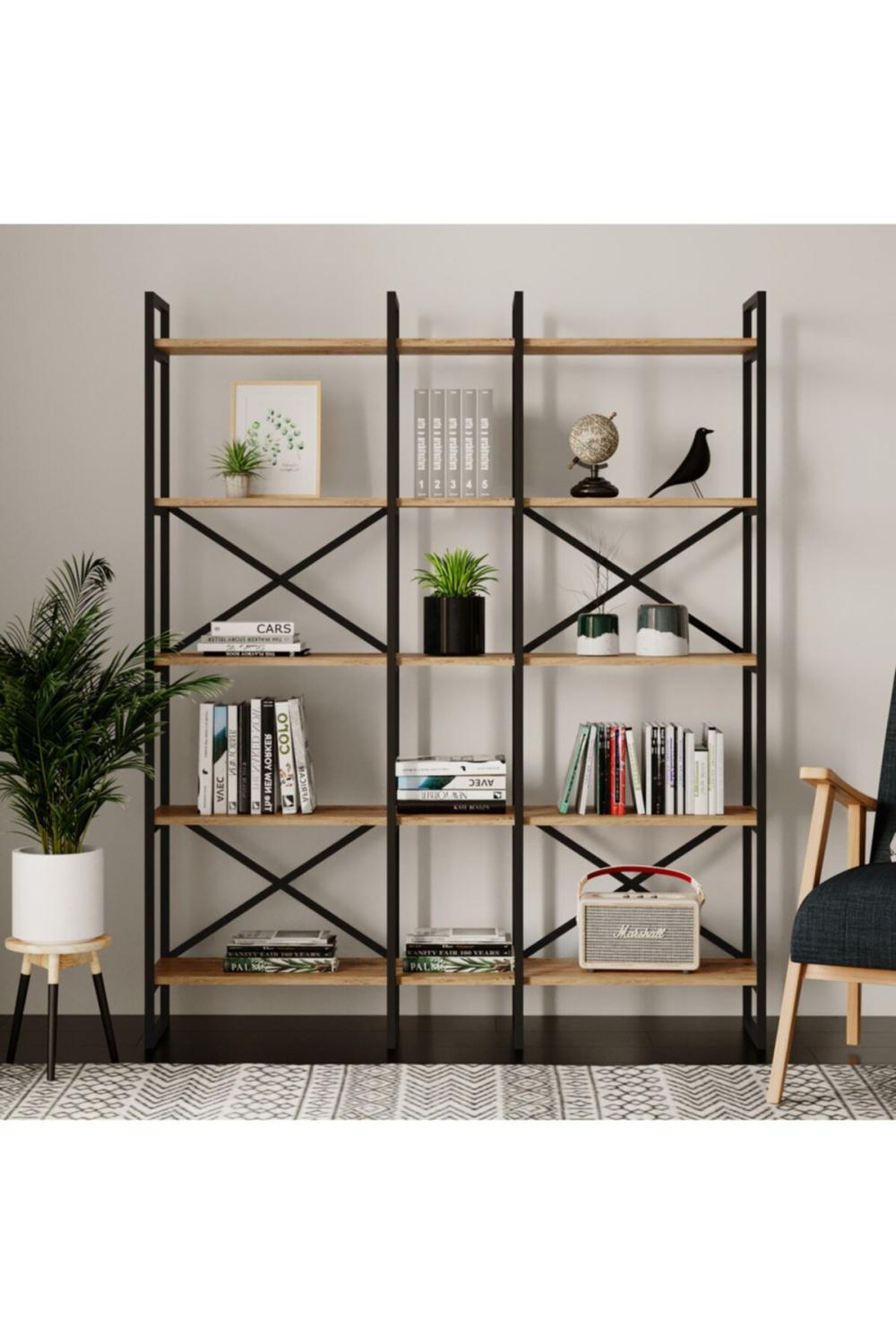 Atlantis 175cm Métal Bibliothèque 5 À étagères 3 Bölme ATL5-A