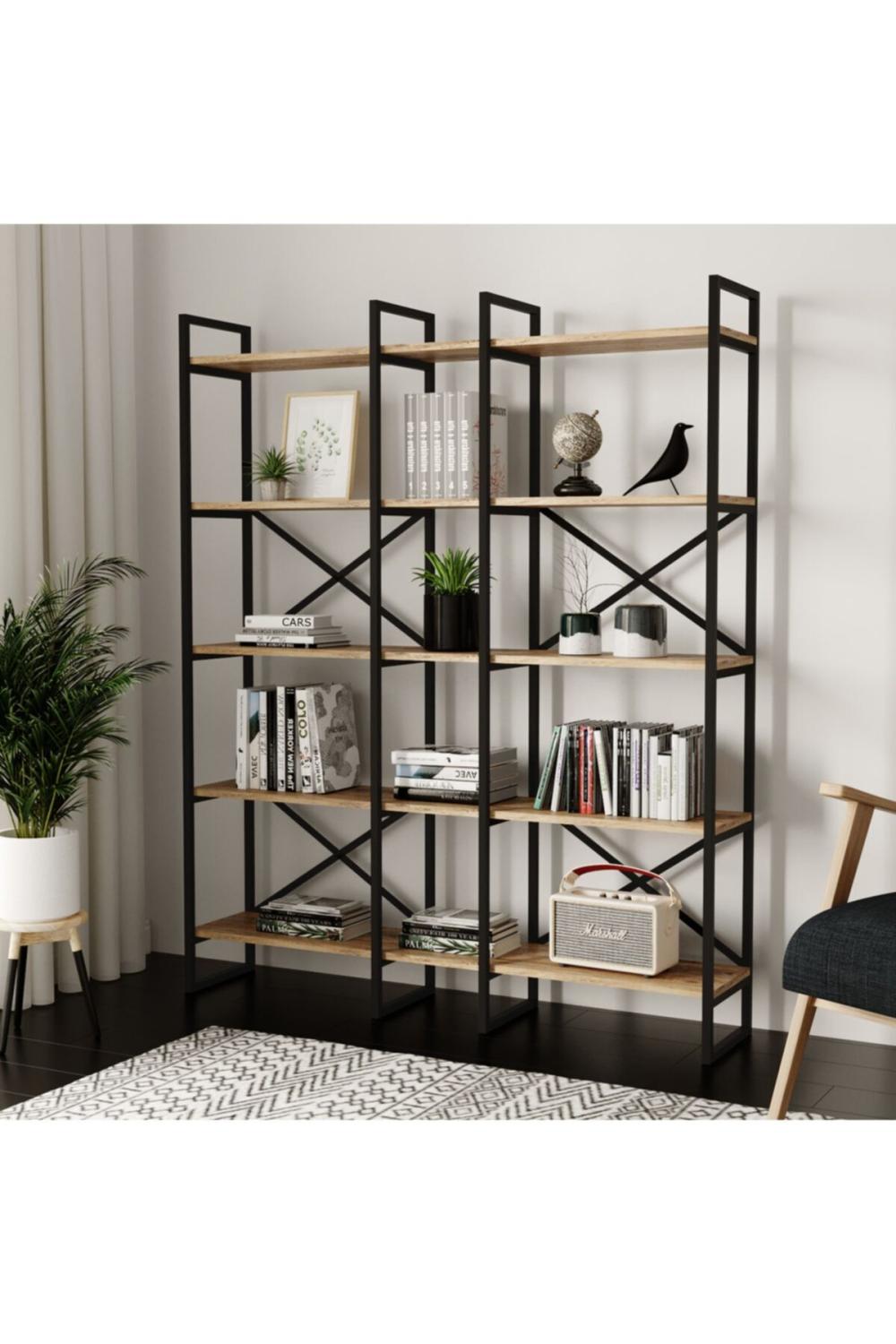 Atlantis 175cm Métal Bibliothèque 5 À étagères 3 Bölme ATL5-A