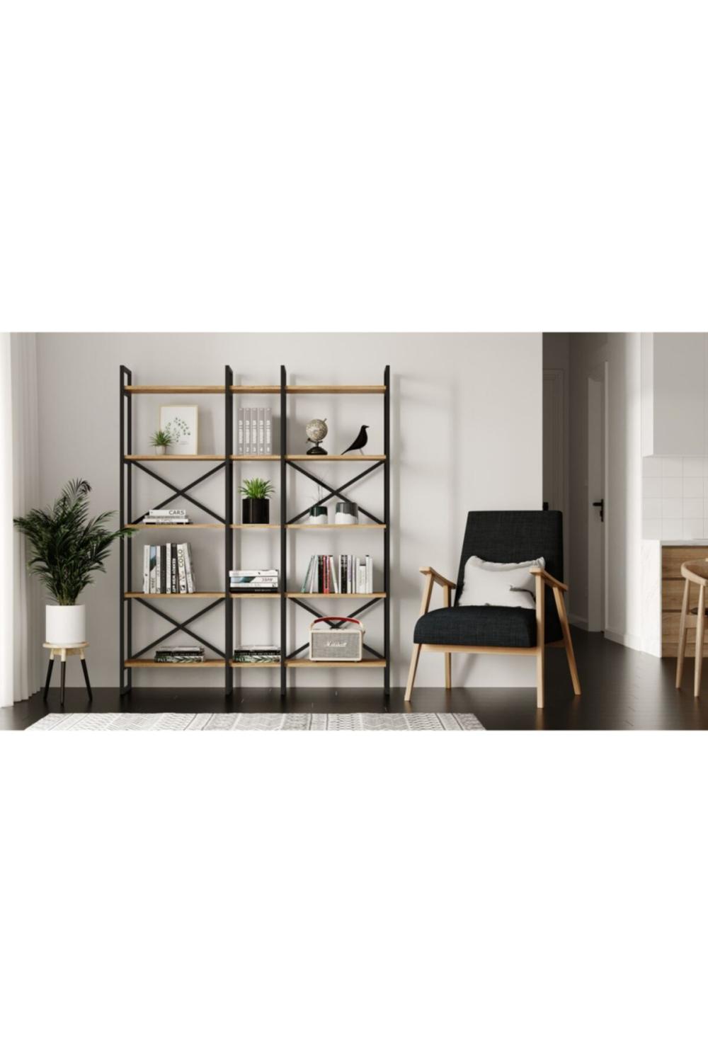 Atlantis 175cm Métal Bibliothèque 5 À étagères 3 Bölme ATL5-A