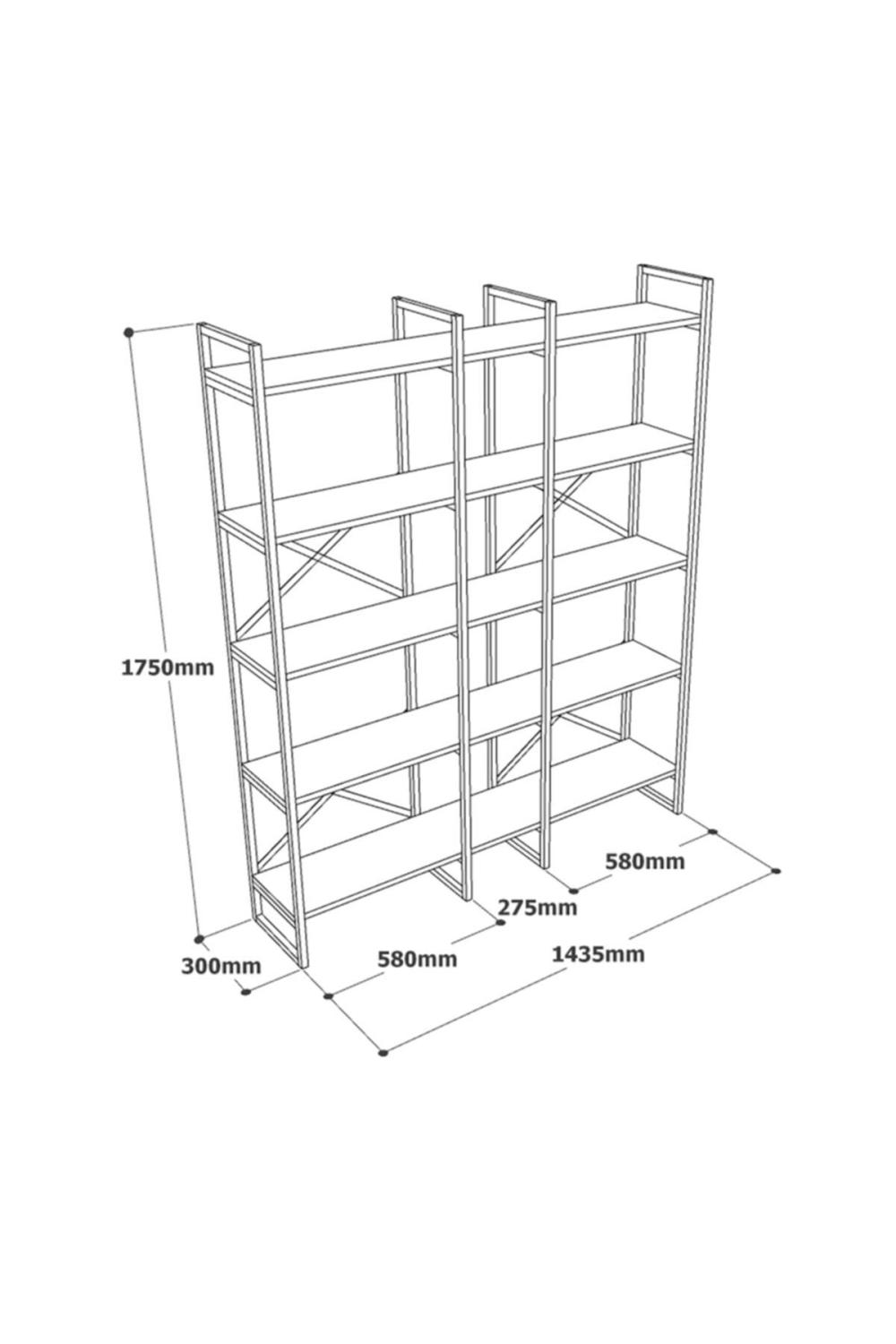 Atlantis 175cm Métal Bibliothèque 5 À étagères 3 Bölme ATL5-A