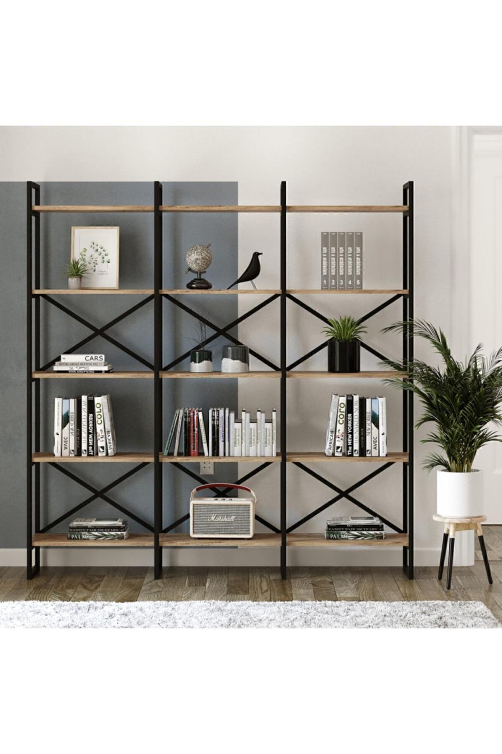 Atlantis 175cm Métal Bibliothèque 5 À étagères Geniş 3 Bölme ATL6-A