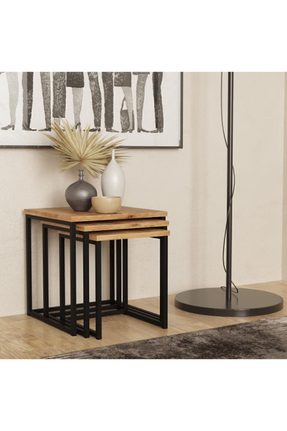Atlantis 3'Lü Métal Zigon Table basse ATL7-A
