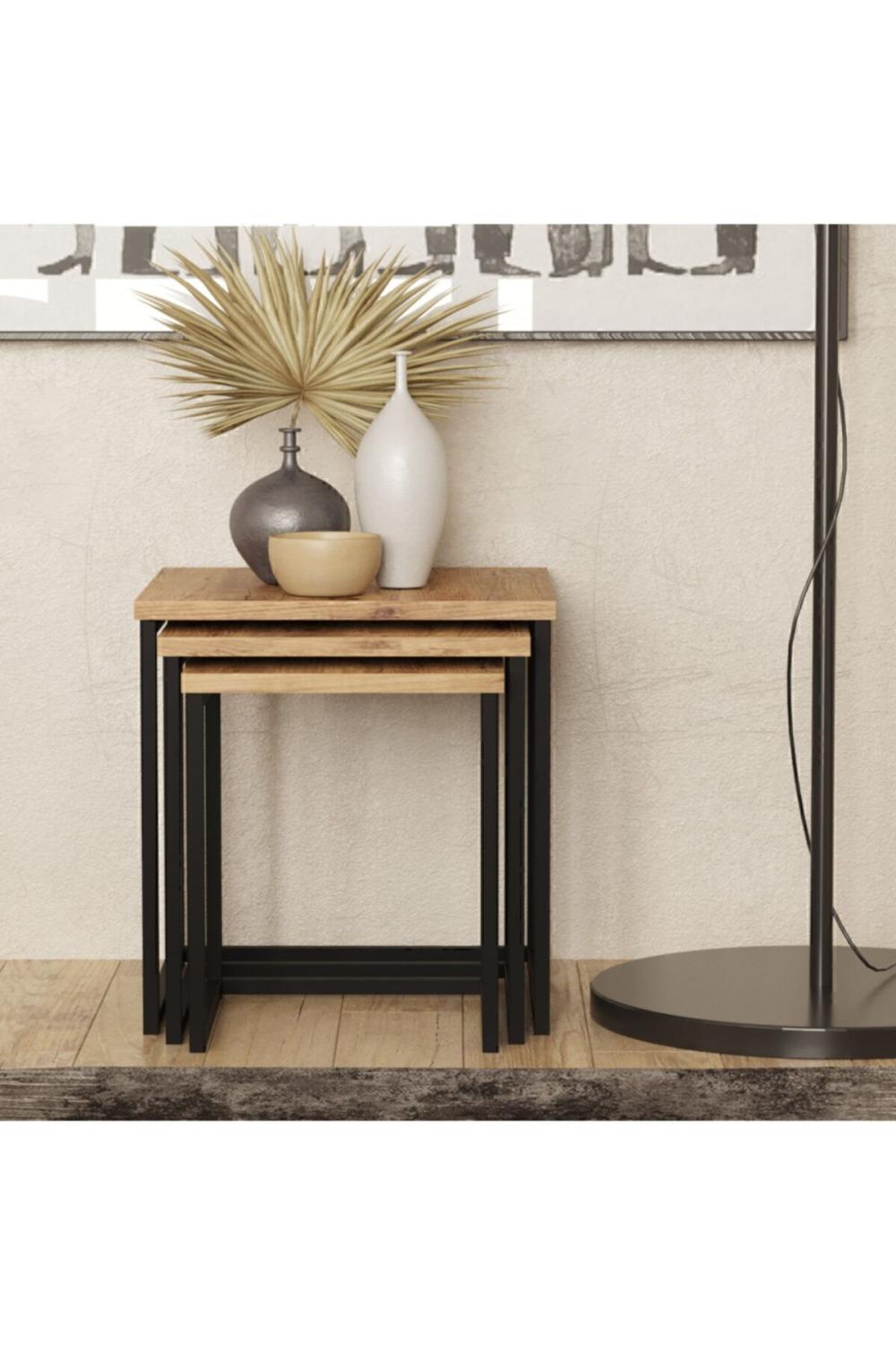Atlantis 3'Lü Métal Zigon Table basse ATL7-A