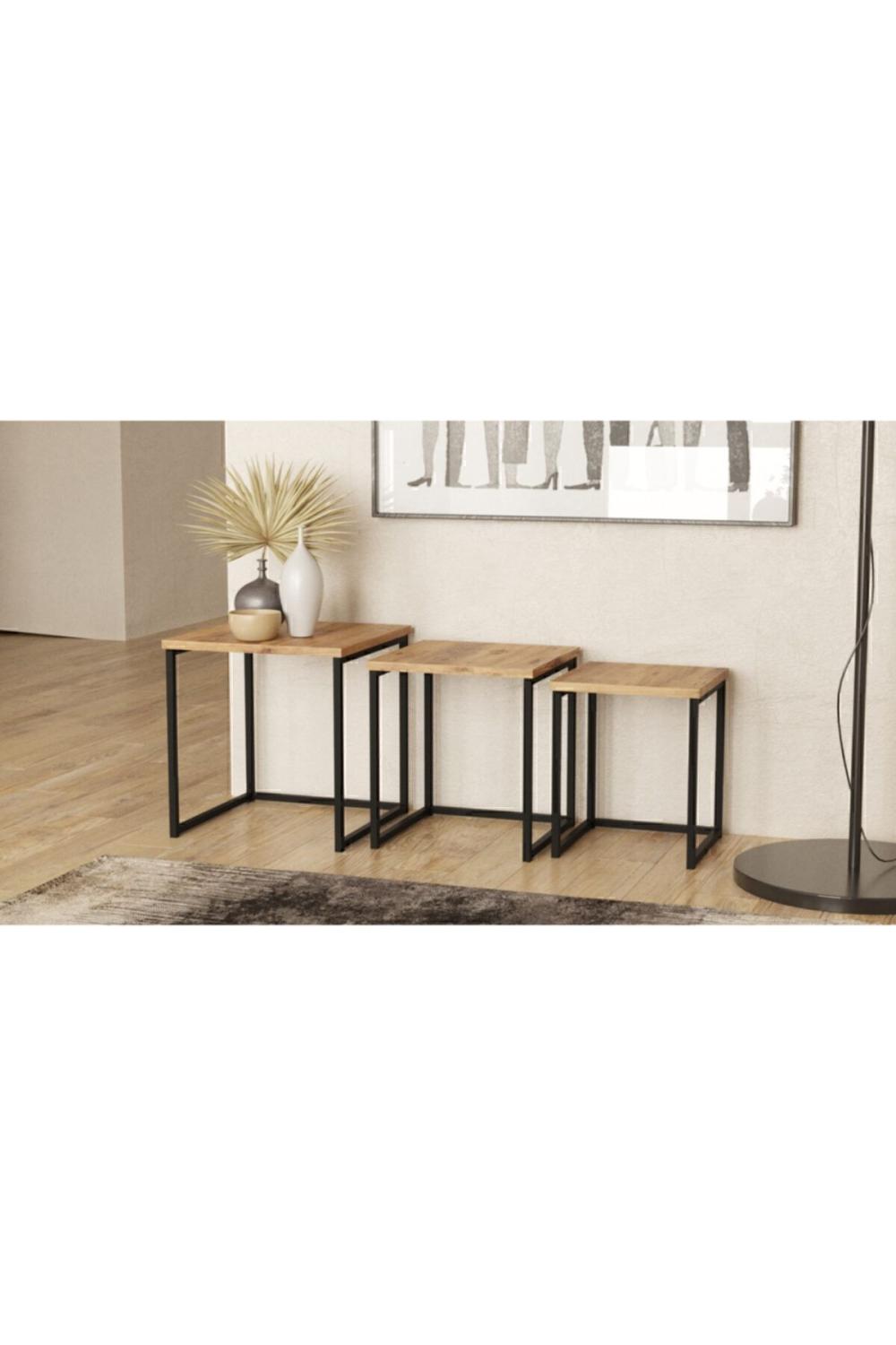 Atlantis 3'Lü Métal Zigon Table basse ATL7-A