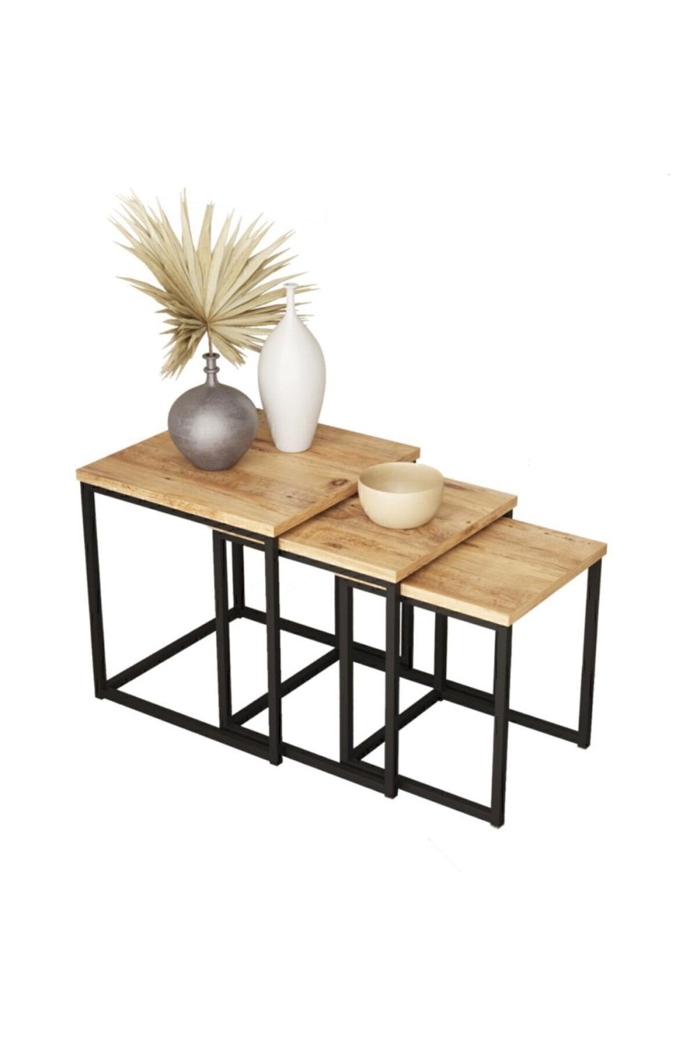 Atlantis 3'Lü Métal Zigon Table basse ATL7-A