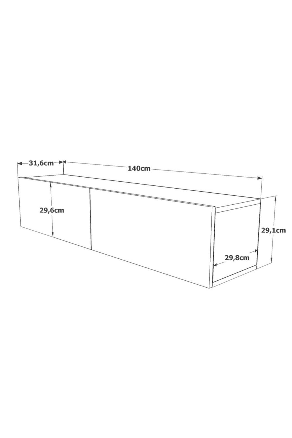 Aven Meuble TV Tv Table basse Avec portes 140cm Pin-Blanc AVE10-AW
