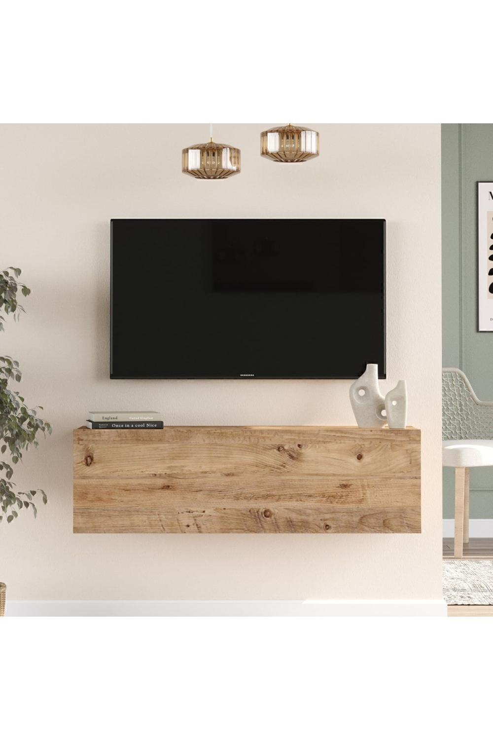 Aven Meuble TV Tv Table basse Avec portes 100cm Pin AVE12-A