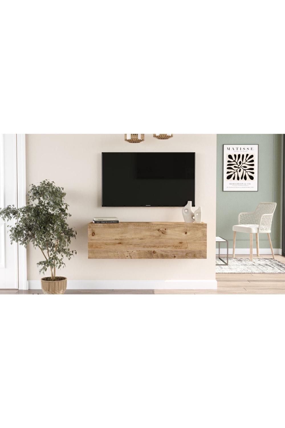 Aven Meuble TV Tv Table basse Avec portes 100cm Pin AVE12-A