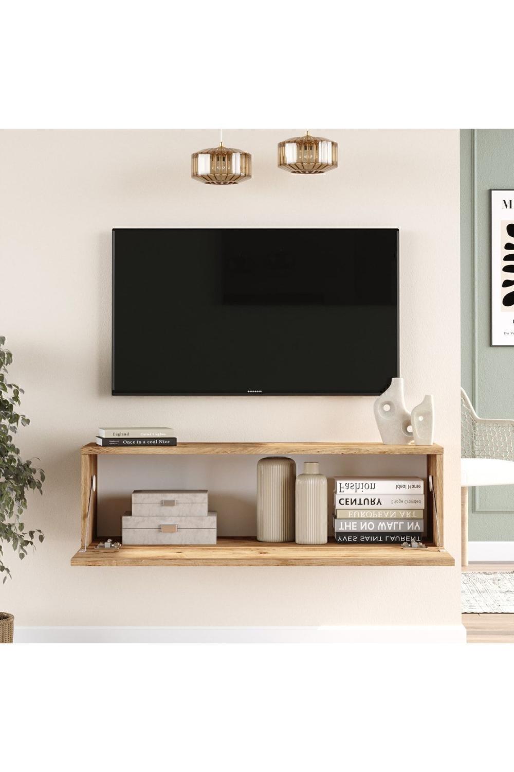 Aven Meuble TV Tv Table basse Avec portes 100cm Pin AVE12-A