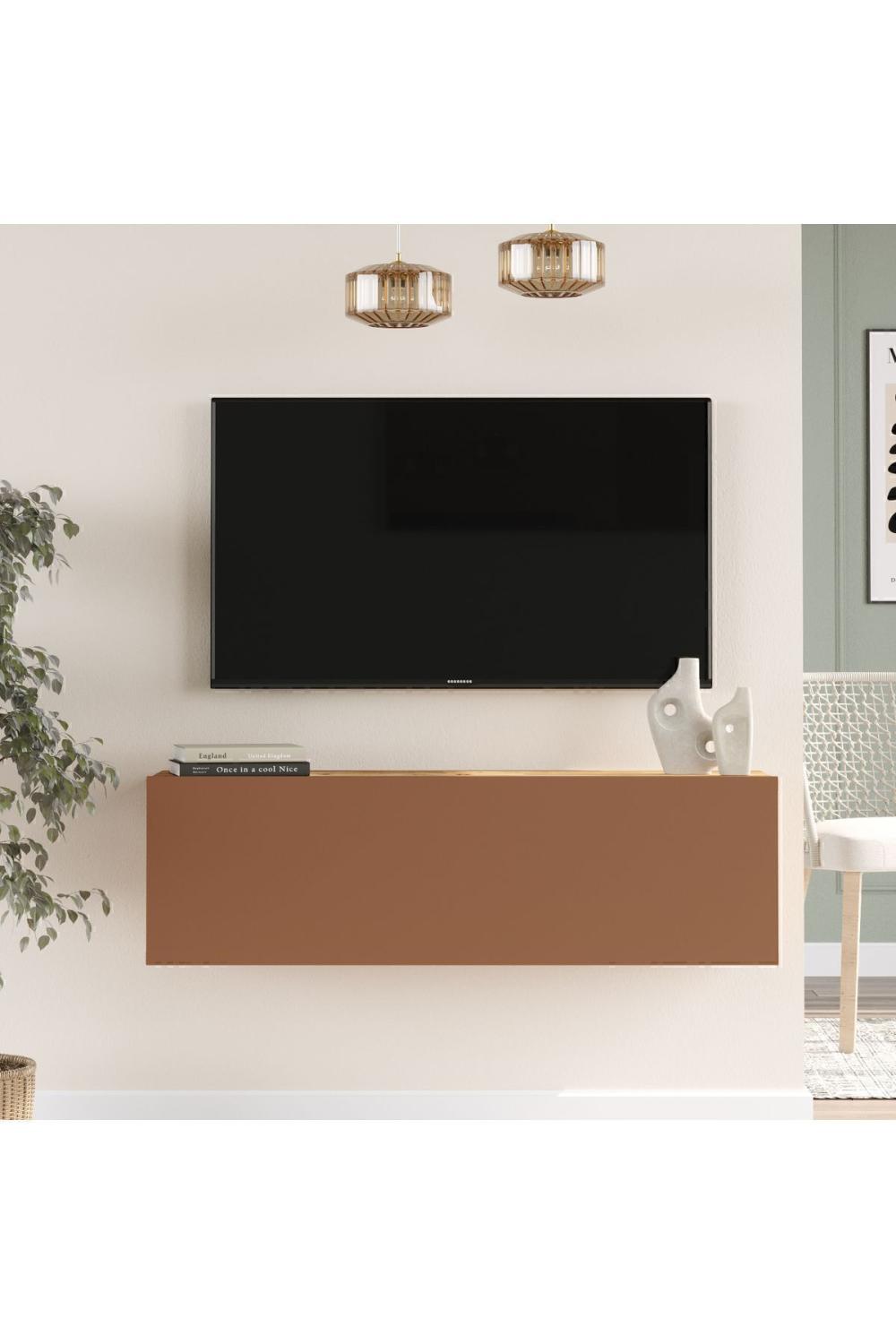 Aven Meuble TV Tv Table basse Avec portes 100cm Pin-Kiremit AVE12-AK