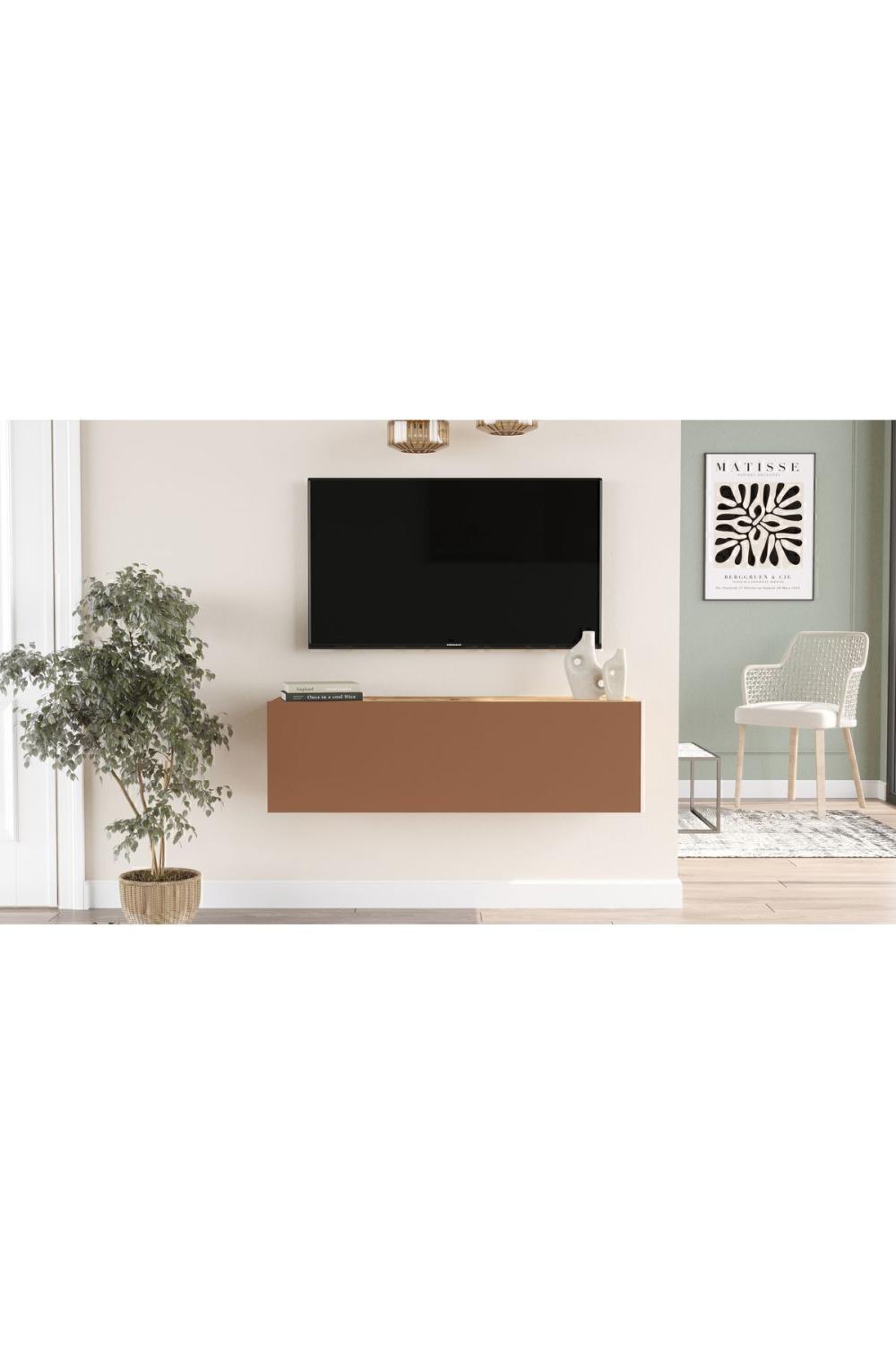 Aven Meuble TV Tv Table basse Avec portes 100cm Pin-Kiremit AVE12-AK