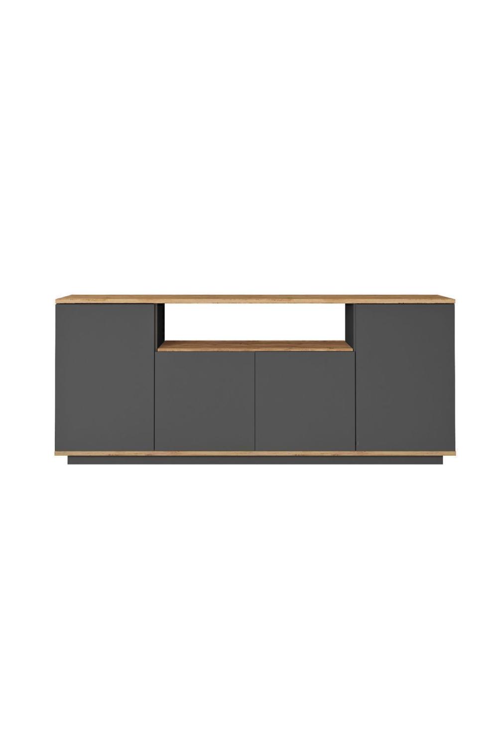 Aven Konsol 180cm 4 Avec portes À étagères Pin-Anthracite AVE15-AA