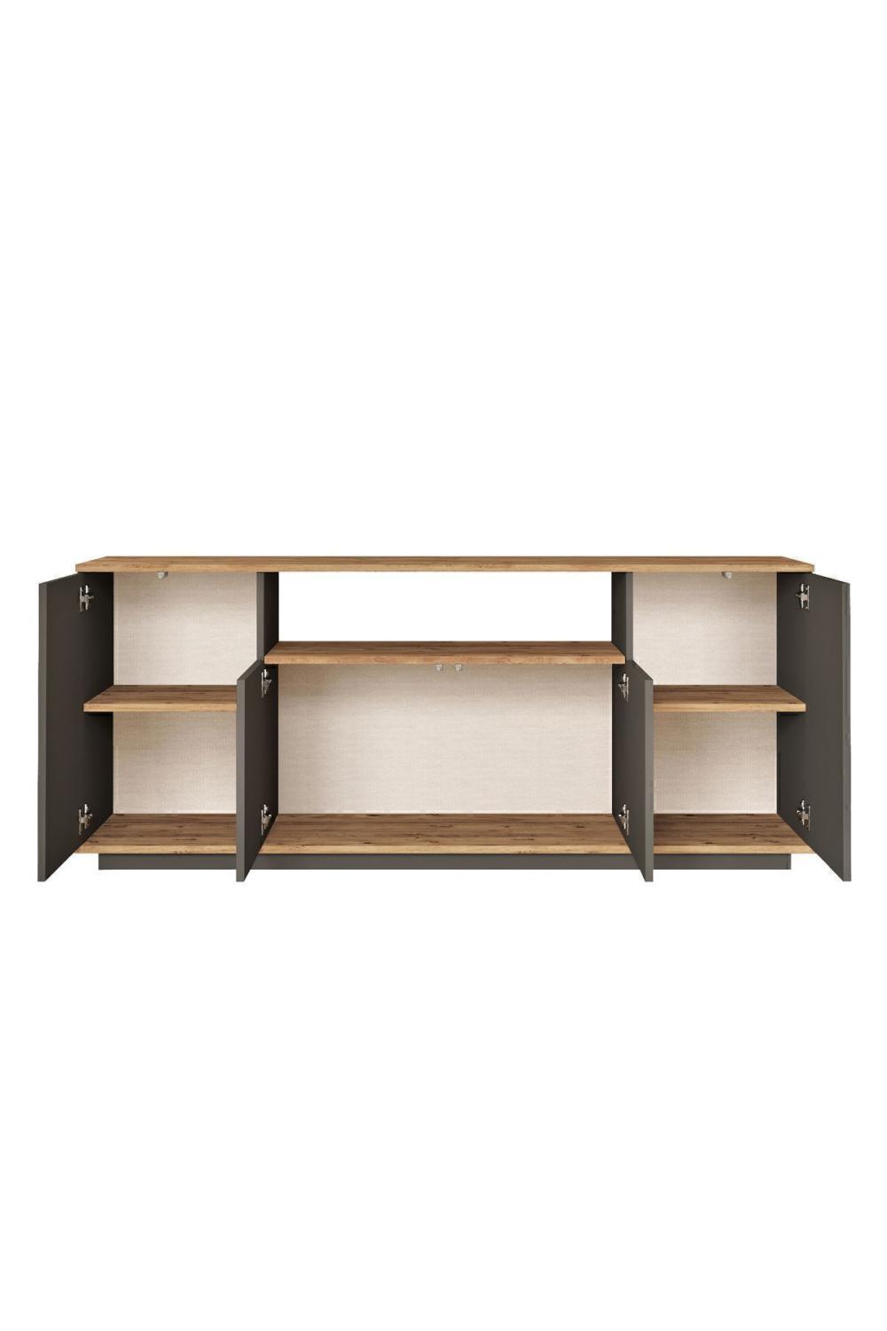 Aven Konsol 180cm 4 Avec portes À étagères Pin-Anthracite AVE15-AA