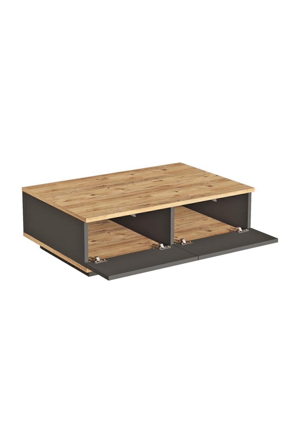 Aven Meuble TV Table basse 2'li Ensemble Pin-Anthracite AVE17-AA