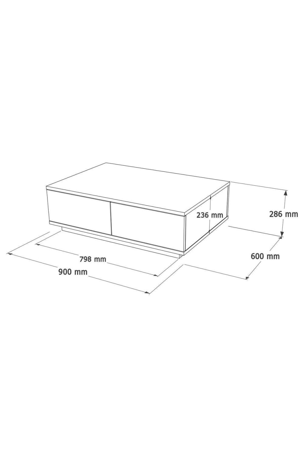 Aven Meuble TV Table basse 2'li Ensemble Pin-Anthracite AVE17-AA