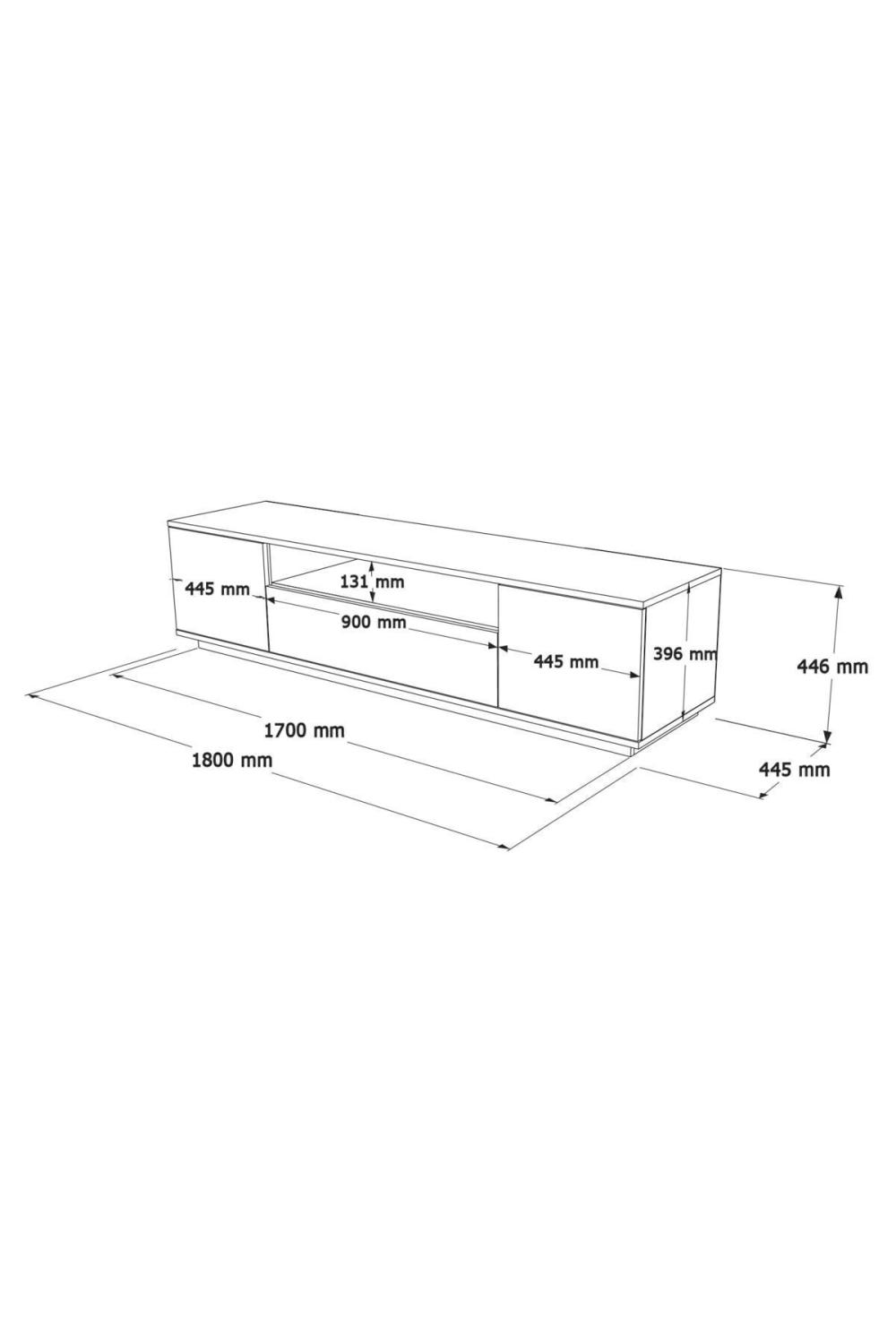 Ensemble Meuble TV et Table Basse Aven (2 Pièces) – Chêne et Blanc AVE17-AW
