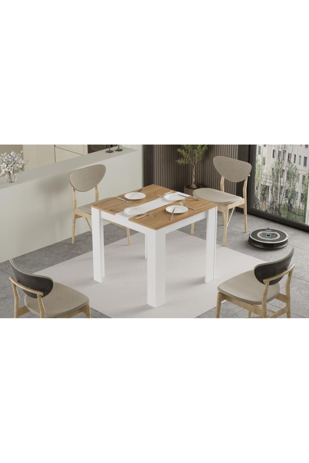 Table à Manger Aven 80×80 cm – Panier & Blanc AVE20-SW