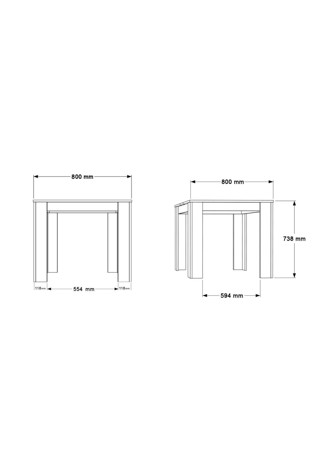 Table à Manger Aven 80×80 cm – Panier & Blanc AVE20-SW