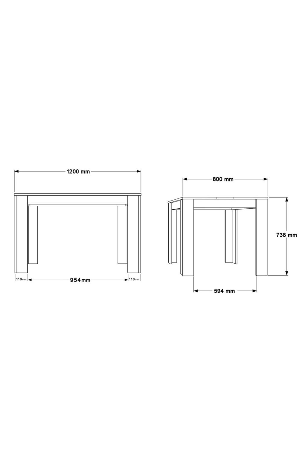 Aven Yemek Table 120x80 Panier-Anthracite AVE21-SA