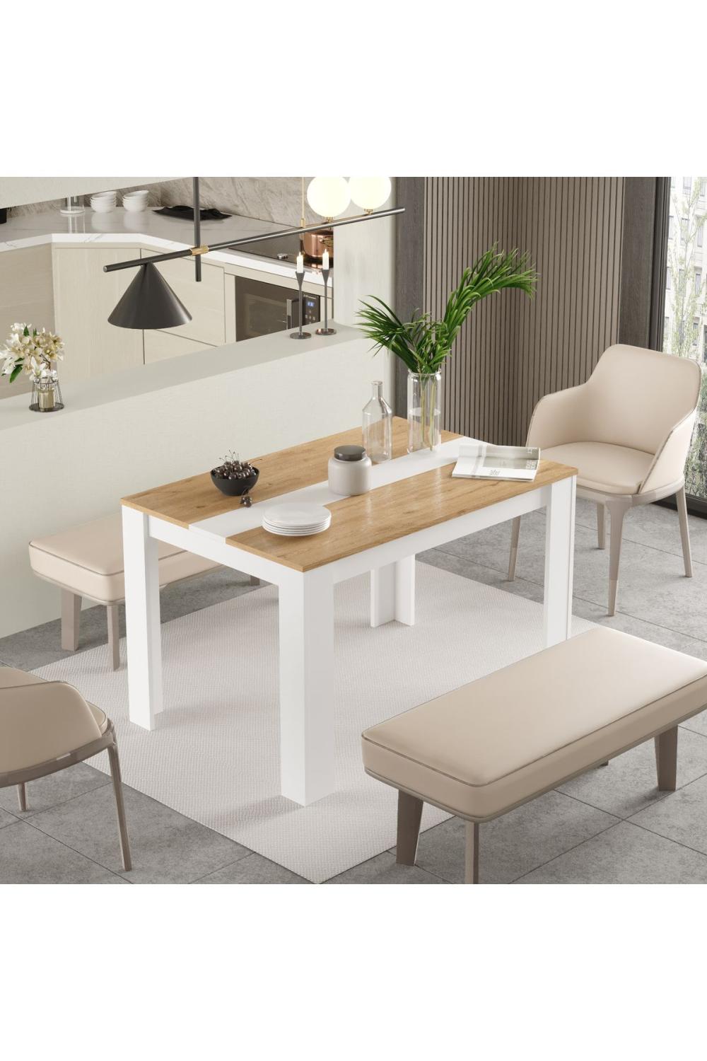 Aven Yemek Table 120x80 Panier-Blanc AVE21-SW