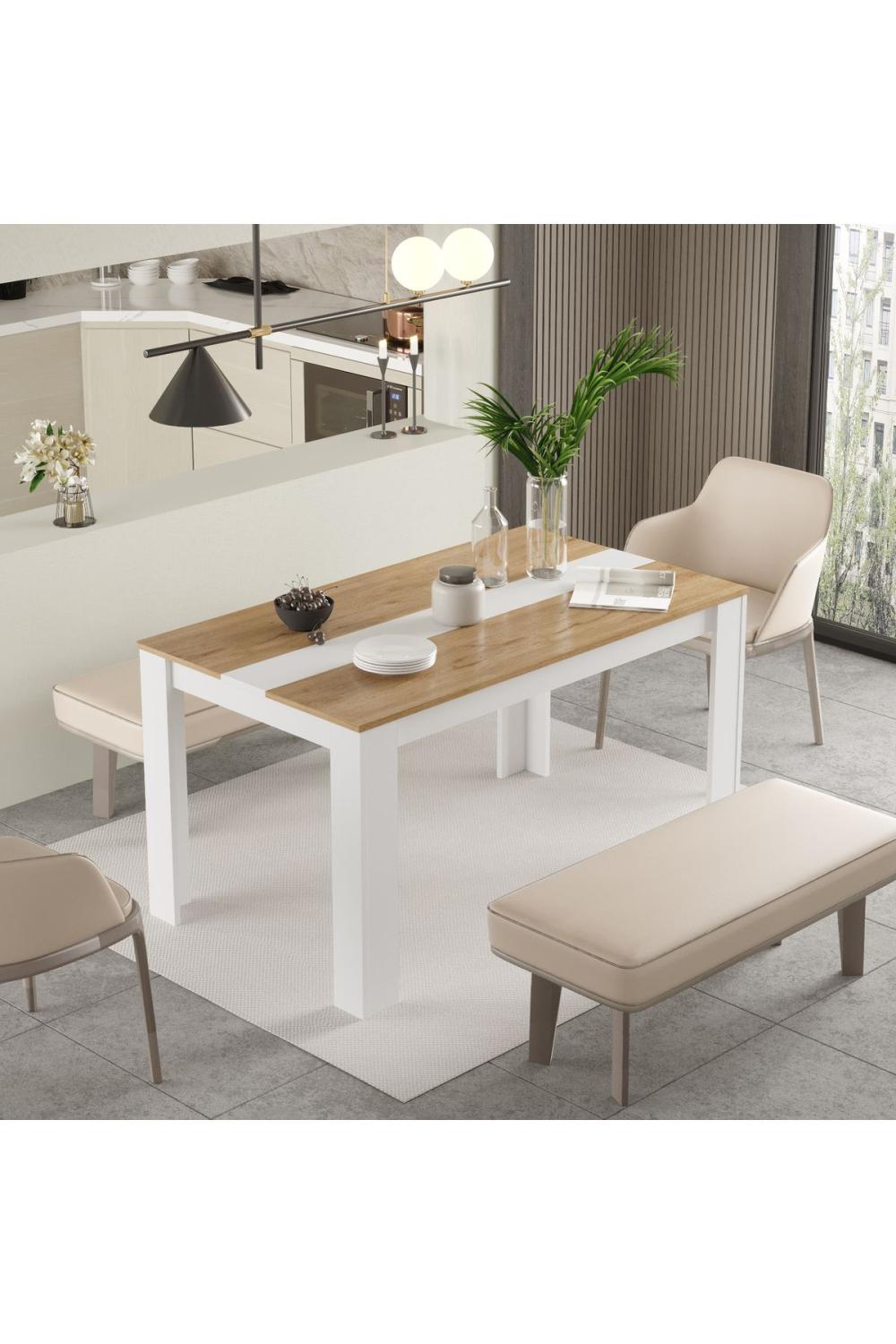 Table à Manger Aven 140×80 cm – Panier & Blanc AVE22-SW