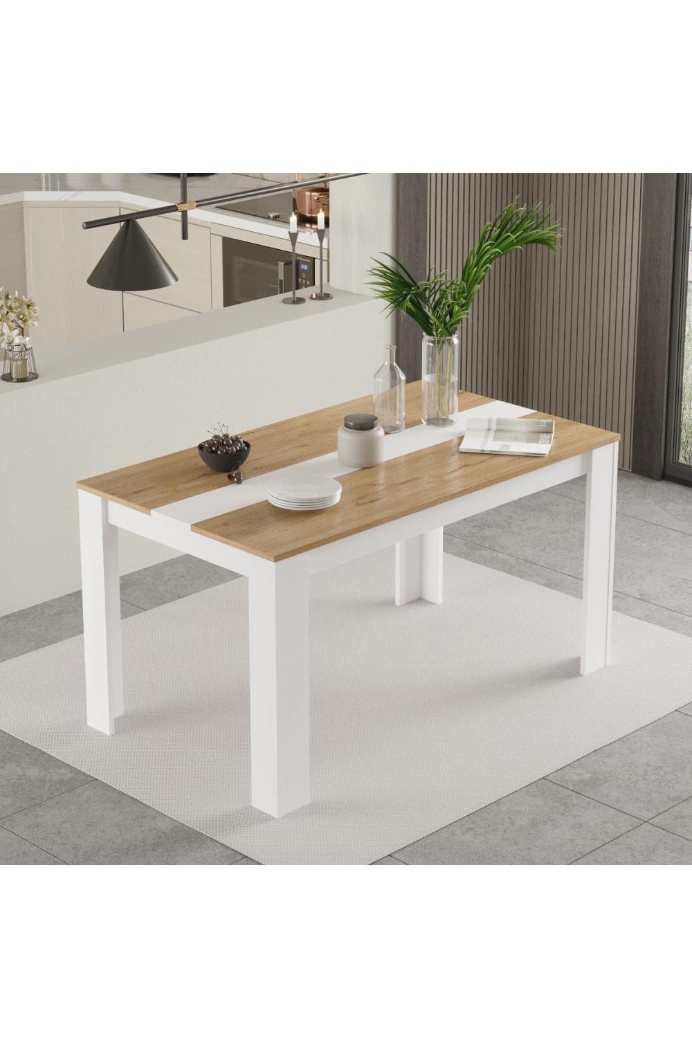 Table à Manger Aven 140×80 cm – Panier & Blanc AVE22-SW