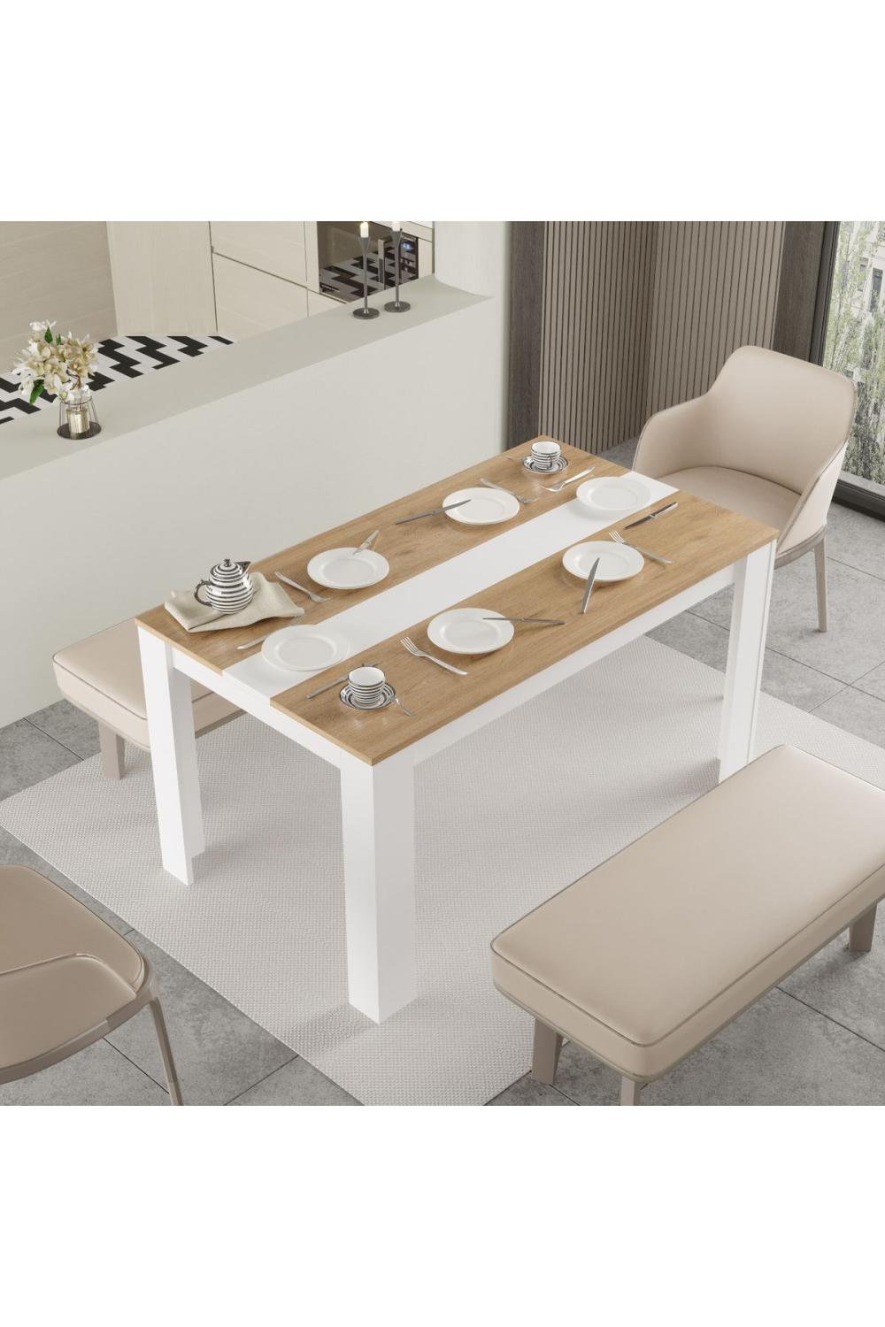 Table à Manger Aven 140×80 cm – Panier & Blanc AVE22-SW