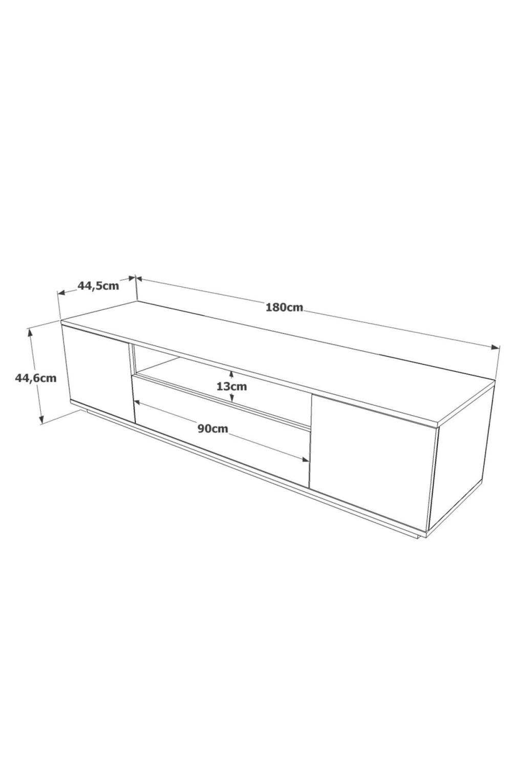 Meuble TV Aven 180 cm avec Portes – Pin & Anthracite AVE7-AA