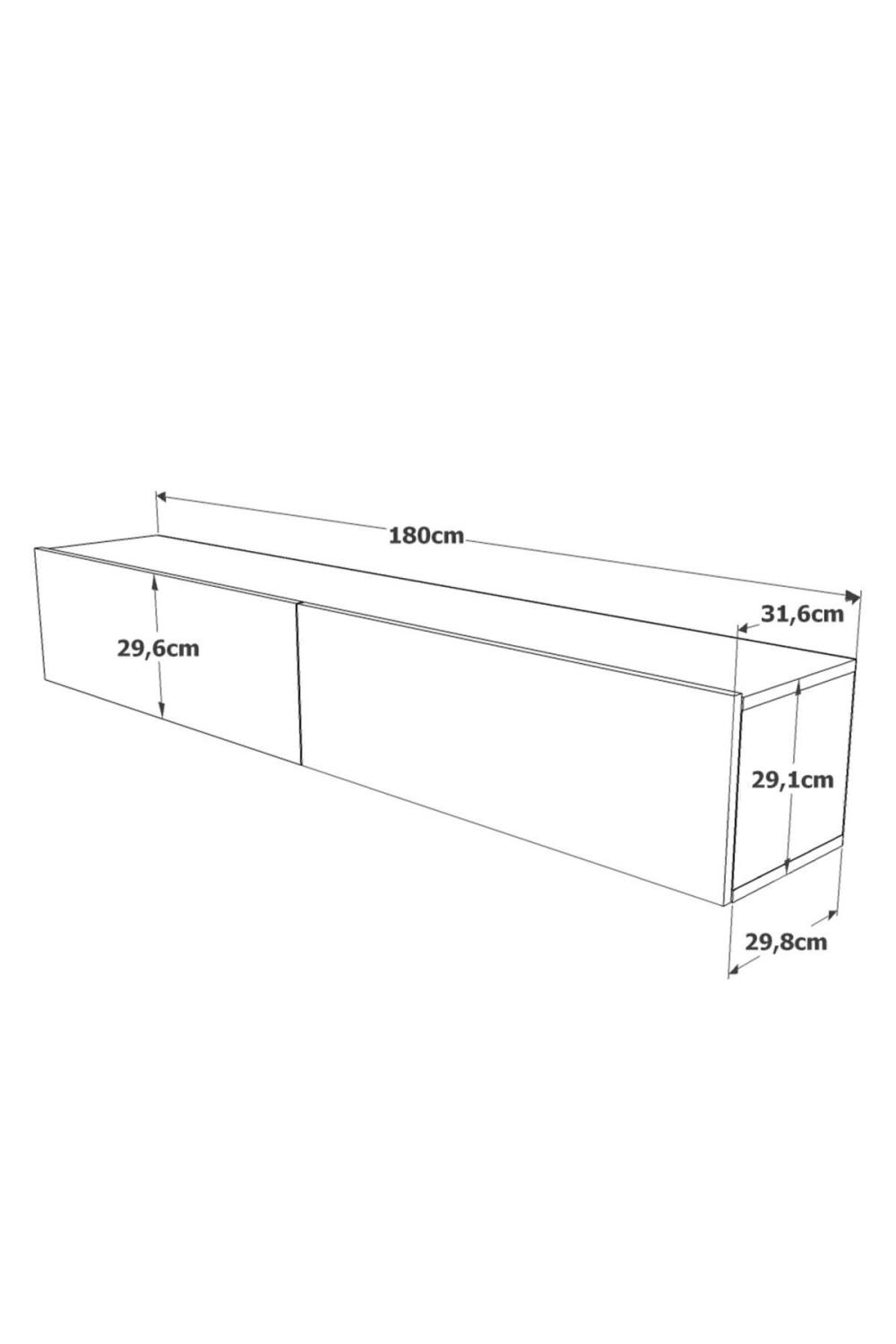 Aven Meuble TV Tv Table basse Avec portes 180cm Pin-Anthracite AVE8-AA