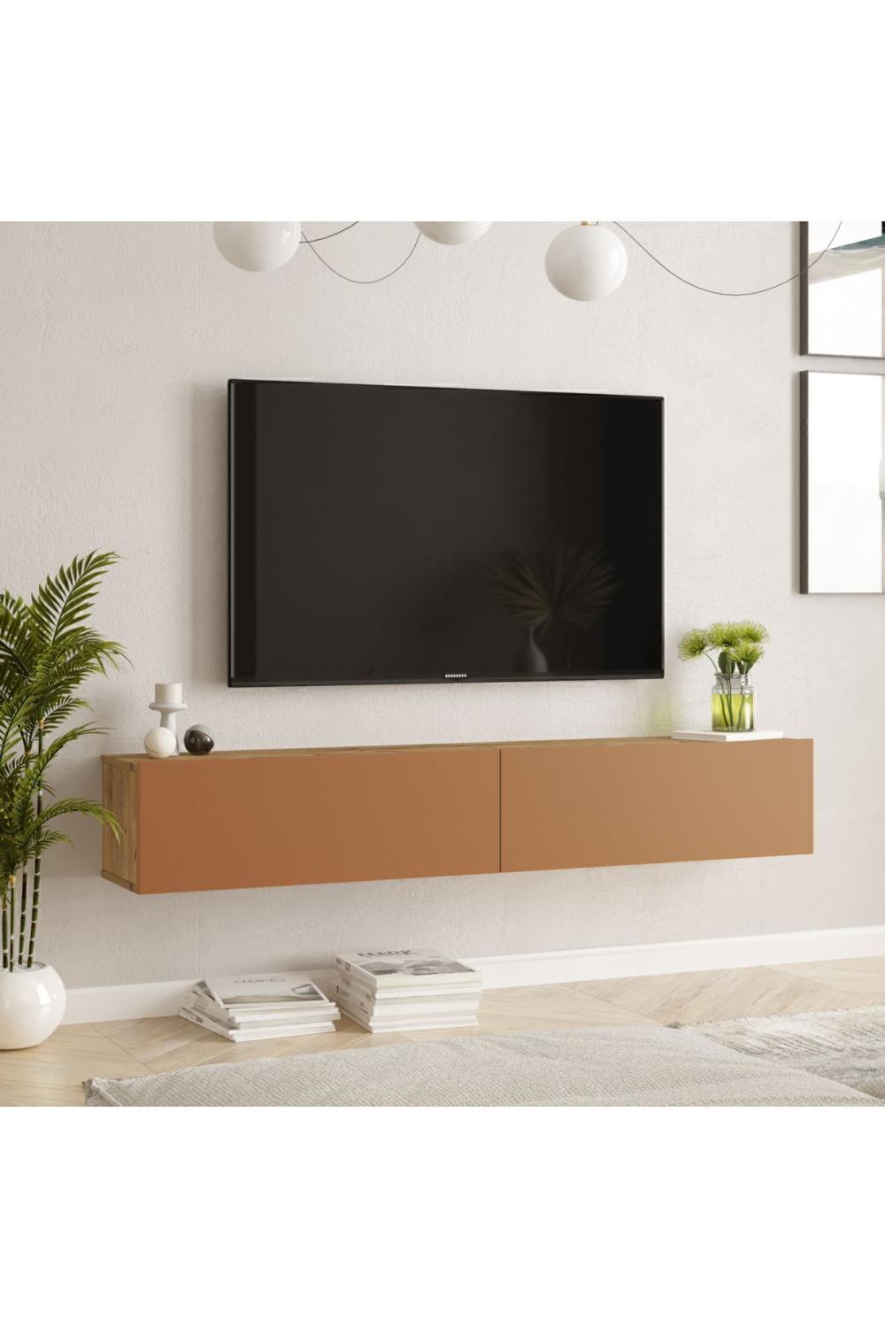 Aven Meuble TV Tv Table basse Avec portes 180cm Pin-Kiremit AVE8-AK