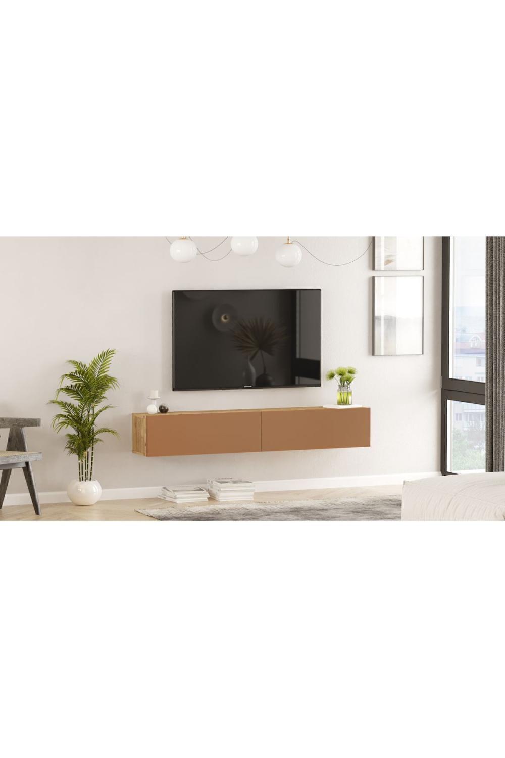 Aven Meuble TV Tv Table basse Avec portes 180cm Pin-Kiremit AVE8-AK