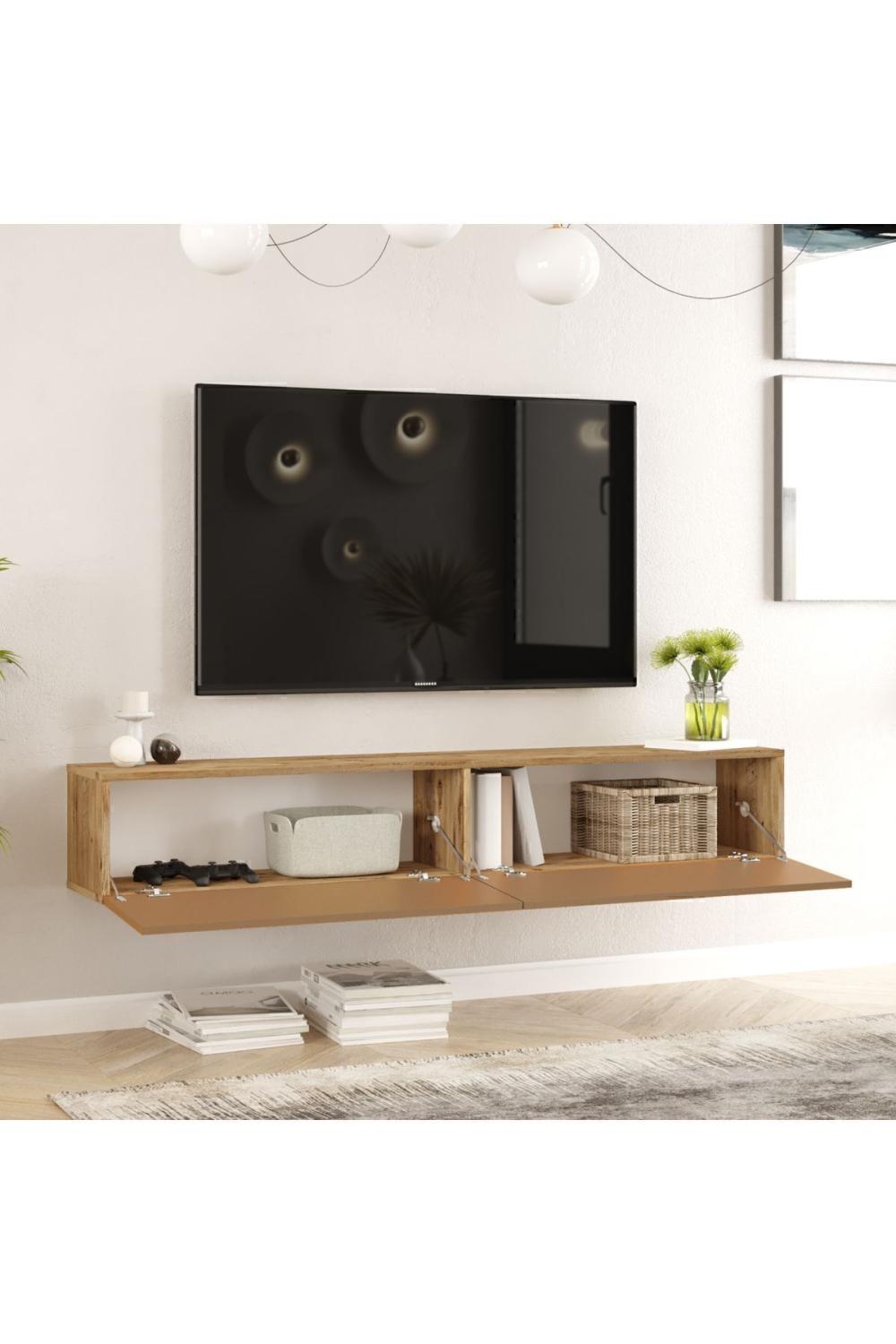 Aven Meuble TV Tv Table basse Avec portes 180cm Pin-Kiremit AVE8-AK
