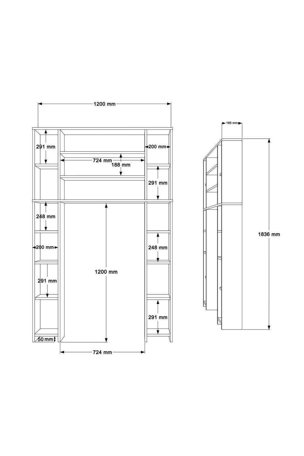 Meuble de Salle de Bain Bahez avec Portes et Étagères – Blanc BAH1-W
