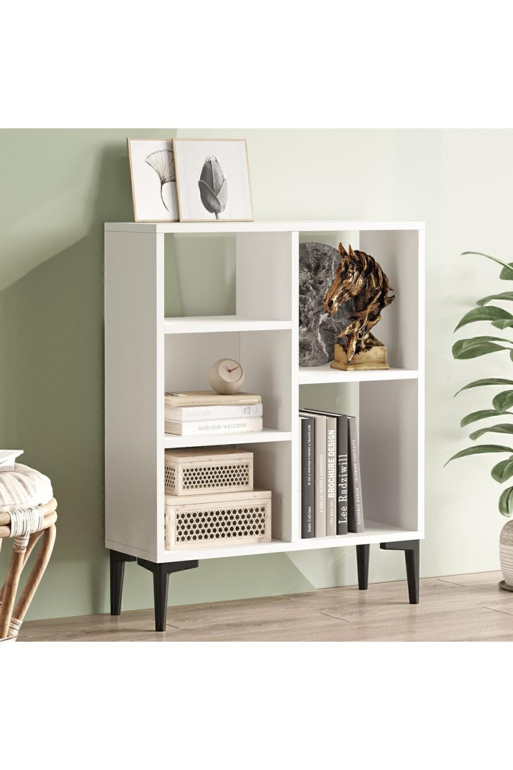 Baily Bibliothèque Étagère Sur pieds 88cm Blanc BAI1-W