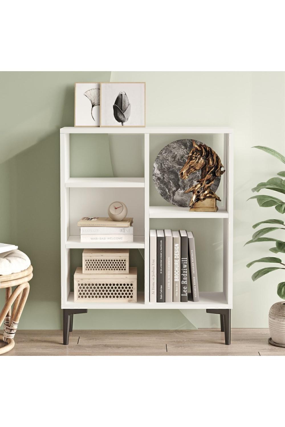 Baily Bibliothèque Étagère Sur pieds 88cm Blanc BAI1-W