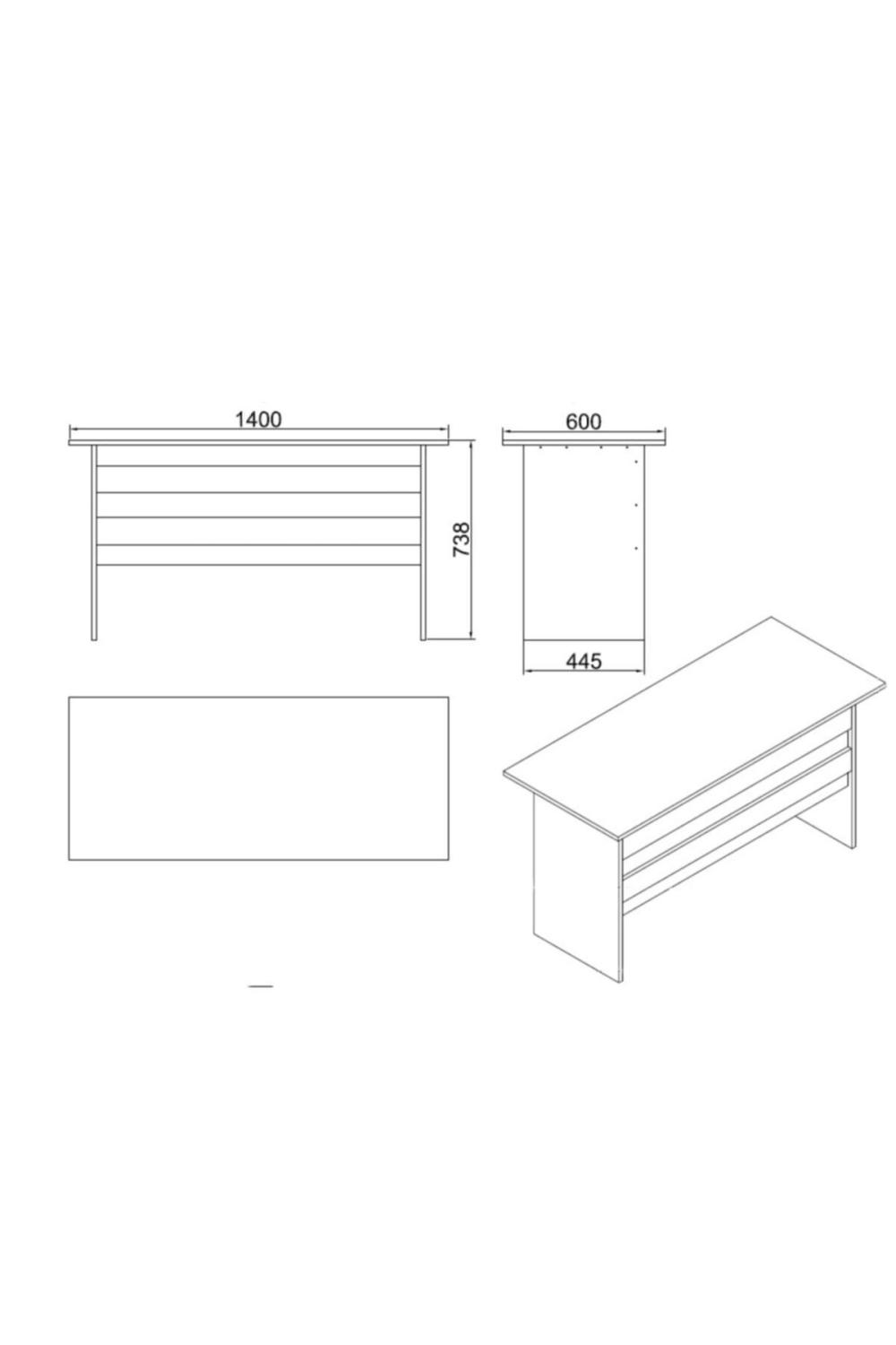 Bega A 140cm Bureau Bureau Baroque-Anthracite BEG1-BA