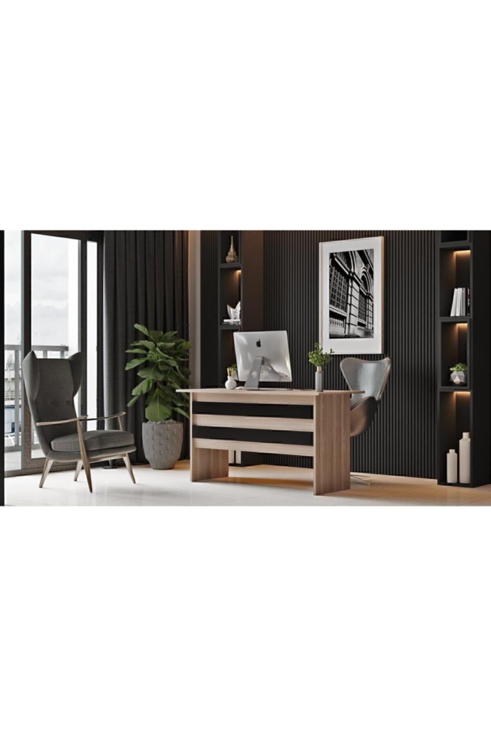 Bega A 140cm Bureau Bureau 3 Couleur Chêne Noir BEG1-OB